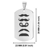 Stainless Steel Mustache Dad Dog Tag Keychain - Comfort Zone Studios