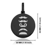 Stainless Steel Mustache Dad Round Medallion Keychain