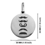 Stainless Steel Mustache Dad Round Medallion Keychain