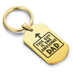 Stainless Steel Awesome Dad Dog Tag Keychain - Comfort Zone Studios