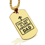 Stainless Steel Awesome Dad Dog Tag Pendant - Comfort Zone Studios