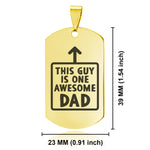 Stainless Steel Awesome Dad Dog Tag Keychain - Comfort Zone Studios