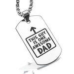Stainless Steel Awesome Dad Dog Tag Pendant - Comfort Zone Studios