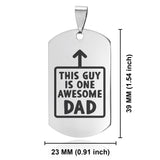 Stainless Steel Awesome Dad Dog Tag Keychain - Comfort Zone Studios