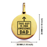 Stainless Steel Awesome Dad Round Medallion Pendant