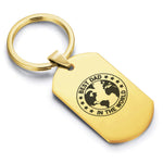 Stainless Steel World's Best Dad Dog Tag Keychain - Comfort Zone Studios