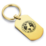 Stainless Steel World's Best Dad Dog Tag Keychain - Comfort Zone Studios