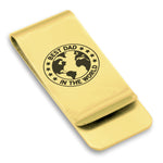 Stainless Steel World's Best Dad Classic Slim Money Clip