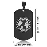 Stainless Steel World's Best Dad Dog Tag Keychain - Comfort Zone Studios