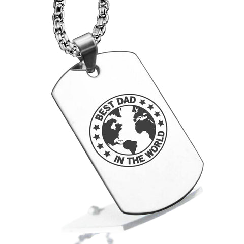 Stainless Steel World's Best Dad Dog Tag Pendant - Comfort Zone Studios