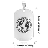 Stainless Steel World's Best Dad Dog Tag Keychain - Comfort Zone Studios