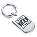 Stainless Steel Best Dad Ever Dog Tag Keychain - Comfort Zone Studios