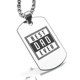 Stainless Steel Best Dad Ever Dog Tag Pendant - Comfort Zone Studios