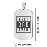 Stainless Steel Best Dad Ever Dog Tag Pendant - Comfort Zone Studios