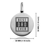Stainless Steel Best Dad Ever Round Medallion Pendant