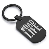 Stainless Steel #DadLife Dog Tag Keychain - Comfort Zone Studios