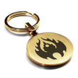 Stainless Steel Fire Element Round Medallion Keychain