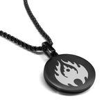 Stainless Steel Fire Element Round Medallion Pendant
