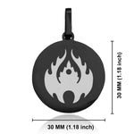 Stainless Steel Fire Element Round Medallion Keychain
