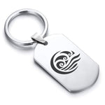 Stainless Steel Water Element Dog Tag Keychain - Comfort Zone Studios