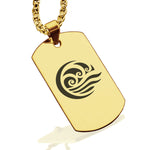 Stainless Steel Water Element Dog Tag Pendant - Comfort Zone Studios