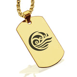Stainless Steel Water Element Dog Tag Pendant - Comfort Zone Studios