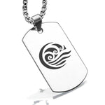 Stainless Steel Water Element Dog Tag Pendant - Comfort Zone Studios