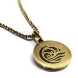 Stainless Steel Water Element Round Medallion Pendant