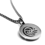 Stainless Steel Water Element Round Medallion Pendant