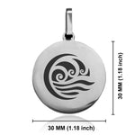 Stainless Steel Water Element Round Medallion Pendant