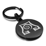 Stainless Steel Earth Element Round Medallion Keychain