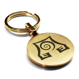 Stainless Steel Earth Element Round Medallion Keychain