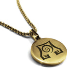 Stainless Steel Earth Element Round Medallion Pendant