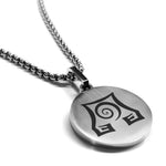 Stainless Steel Earth Element Round Medallion Pendant