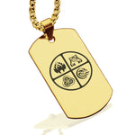 Stainless Steel Four Elements Dog Tag Pendant - Comfort Zone Studios