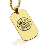 Stainless Steel Four Elements Dog Tag Pendant - Comfort Zone Studios