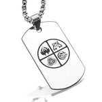 Stainless Steel Four Elements Dog Tag Pendant - Comfort Zone Studios