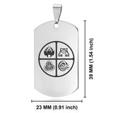 Stainless Steel Four Elements Dog Tag Keychain - Comfort Zone Studios