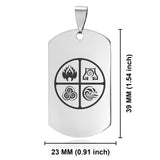 Stainless Steel Four Elements Dog Tag Pendant - Comfort Zone Studios