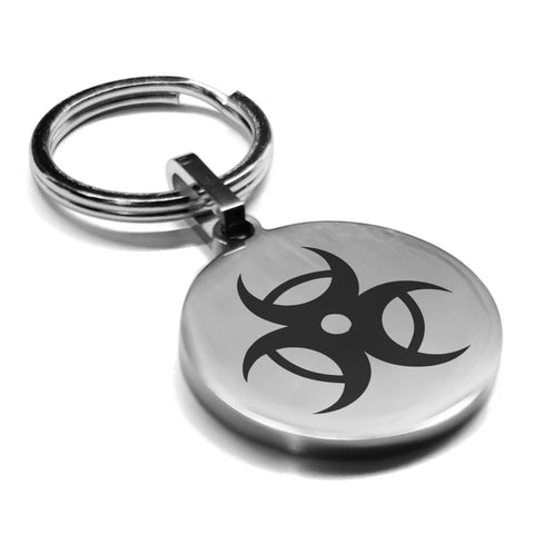 Stainless Steel Four Horsemen of the Apocalypse (Pestilence) Round Medallion Keychain