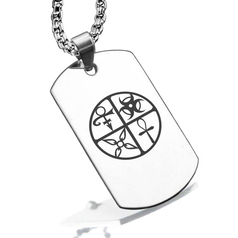 Stainless Steel Four Horsemen of the Apocalypse Dog Tag Pendant