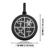 Stainless Steel Four Horsemen of the Apocalypse Round Medallion Pendant