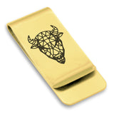 Stainless Steel Geometric Polygon Bison Classic Slim Money Clip