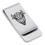 Stainless Steel Geometric Polygon Bison Classic Slim Money Clip