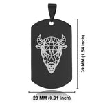 Stainless Steel Geometric Polygon Bison Dog Tag Keychain - Comfort Zone Studios