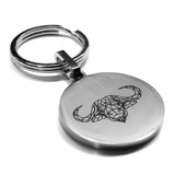 Stainless Steel Geometric Polygon Buffalo Round Medallion Keychain