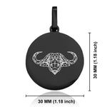 Stainless Steel Geometric Polygon Buffalo Round Medallion Keychain