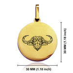 Stainless Steel Geometric Polygon Buffalo Round Medallion Keychain