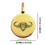 Stainless Steel Geometric Polygon Buffalo Round Medallion Pendant