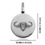 Stainless Steel Geometric Polygon Buffalo Round Medallion Keychain